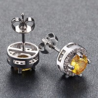 Earrings CZ Yellow