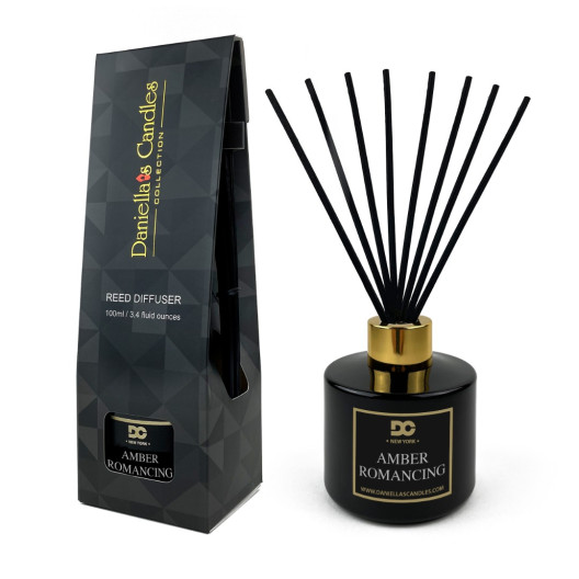 Amber Romancing Reed Diffuser Set Black