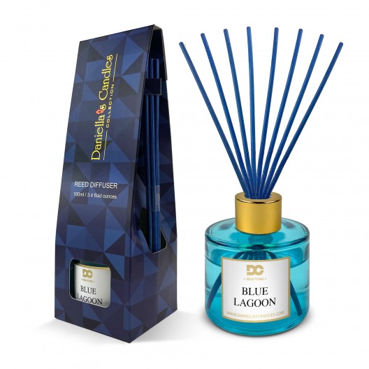 Blue Lagoon Reed Diffuser Set Blue 3.4oz/100mL