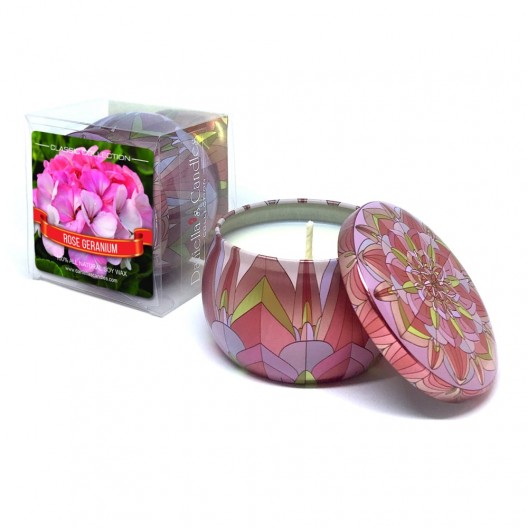 Rose Geranium Travel Tin Candle